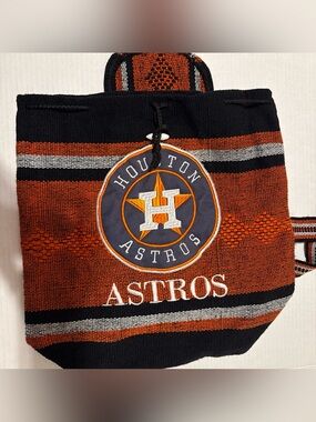 MLB Houston Astros Orange & Navy Knit Backpack